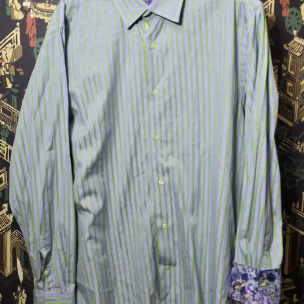 MENS DESIGNER SHIRT VISCONTI Sx L BLACK GREEN BLUE WHITE FLIP SHIRT CHEST 1-11